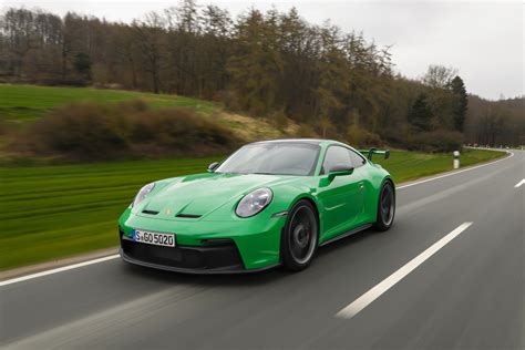 Review 2022 Porsche 911 Gt3 6 Speed Manual Unleashes Green Hell Auto