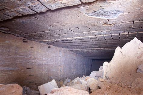 Dead End In Underground Catacombs Mining Construction Shell Rock