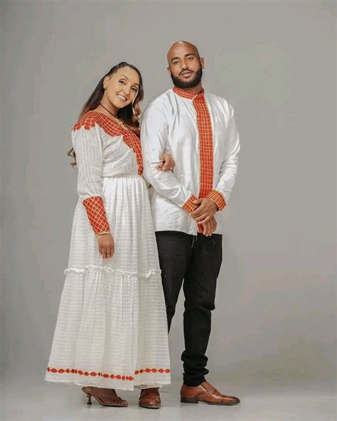 Eritrean And Ethiopian Couple Habesha Traditional Dress East Afro Dress Habesha Dress