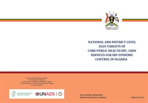 National And District Level 2020 Targets Of Core Public Health Hivaids
