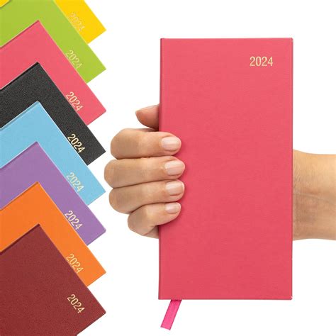 Evelay 2024 Diary Week To View Slim Hardback Small Pocket Notebook