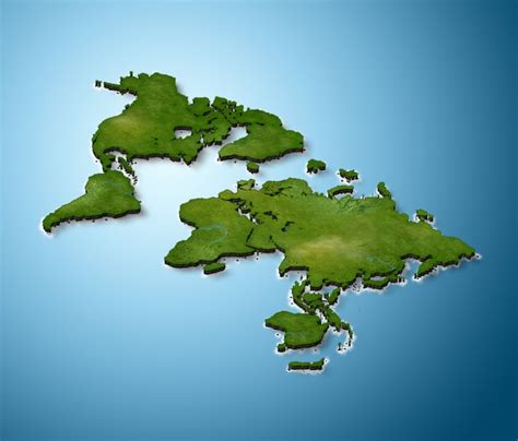 Mapa Do Mundo 3d Foto Premium