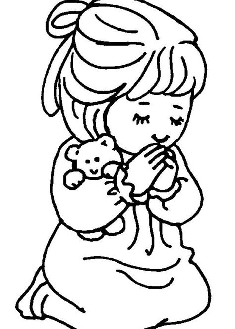 Little Girl Praying Coloring Page Bible Coloring Pages Sunday School