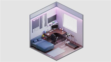 3d Model Room 32 Vr Ar Low Poly Cgtrader