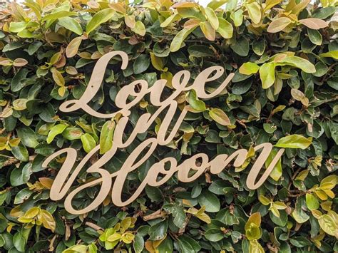 Love In Bloom Custom Wooden Words Cursive Natural Wood Sign Etsy