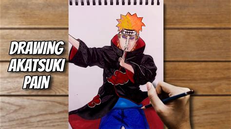 How To Draw And Coloring Akatsuki Pian Anime Drawing Time Lapse Youtube