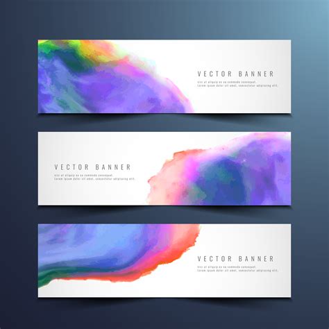 Abstract Watercolor Banners Set 253983 Vector Art At Vecteezy