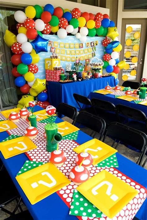 The Table Settings At This Super Mario Birthday Party Are So Cool See