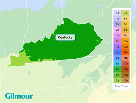Kentucky Planting Zones Growing Zone Map Gilmour