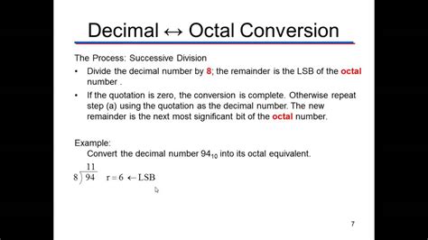 Converting Between The Octal And Decimal Number Systems Youtube