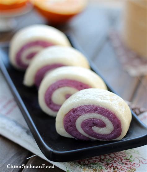 Chinese Purple Sweet Potato Buns China Sichuan Food