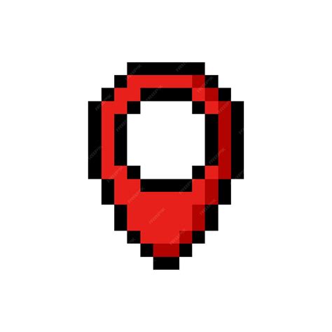 Premium Vector Red Map Pin Pixel Geolocation Icon Concept Of Global