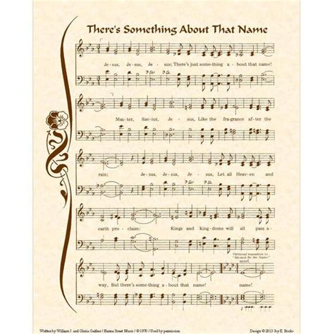 Theres Something About That Name 8x10 Hymn On Parchment Sheet Music