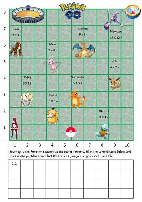 Pokemon Math Worksheet