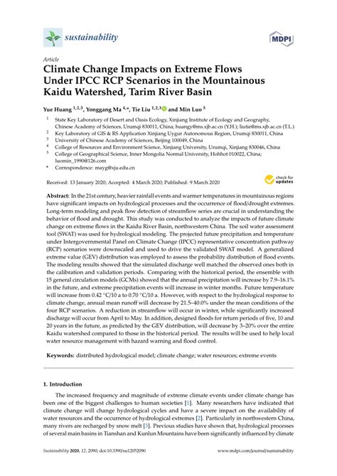 Start studying rcp scenarios main references. (PDF) Climate Change Impacts on Extreme Flows Under IPCC ...