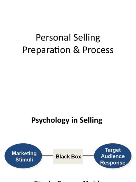 Personal Selling Preparation And Process Pdf Sales Pricing