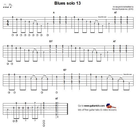 10 easy acoustic guitar songs without chords. Acoustic guitar tab - blues solo 13 | Blues guitar, Blues ...
