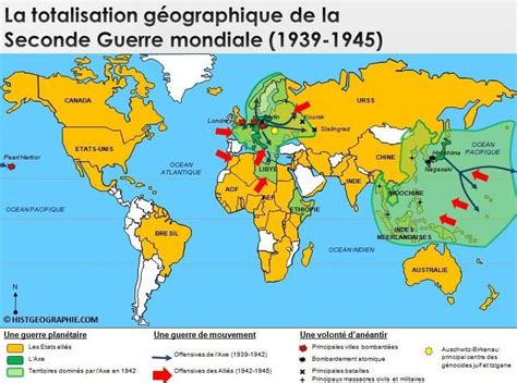 Carte De La Totalisation Géographique De La Seconde Guerre Mondiale 1939 1945 Source