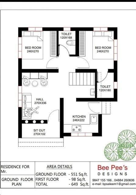 Two Bedroom House Plan With Floor Plans And Measurements