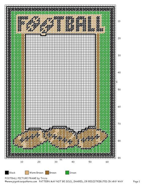 See more ideas about cross stitch borders, cross stitch, stitch. PICTURE FRAME FOOTBALL | Plastic canvas patterns, Plastic ...