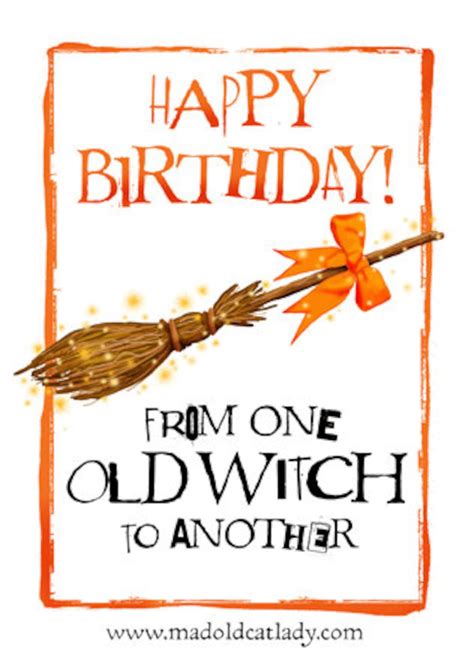 Witch Birthday Greetings Card Etsy