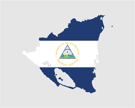 Nicaragua Flag Map Map Of The Republic Of Nicaragua With The
