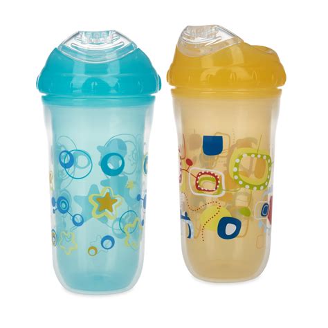 Nuby Insulated Cool Sipper Soft Spout Sippy Cup Neutral 2 Pack