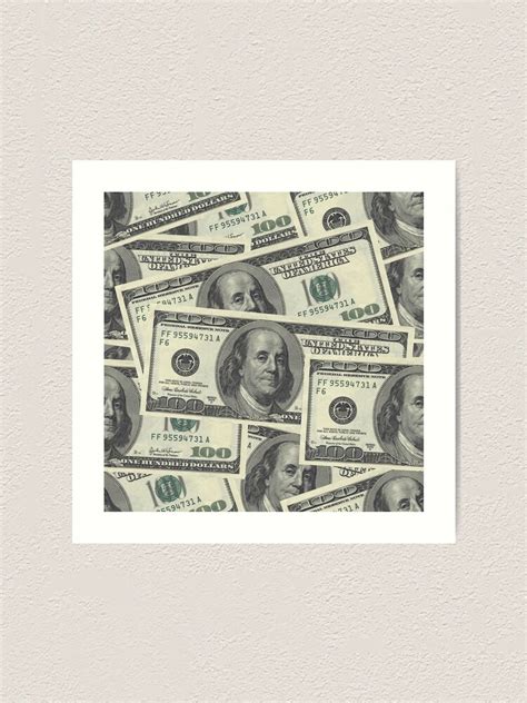 100 Dollar Bills Texture Art Print By Callmeberty Redbubble