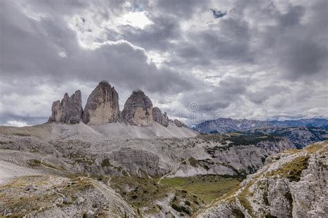 Tre Cime Three Peaks Di Lavaredo Drei Zinnen Stock Image Image Of