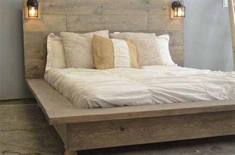 Floating Wood Platform Bed Frame With Lighted Headboard Quilmes Wood