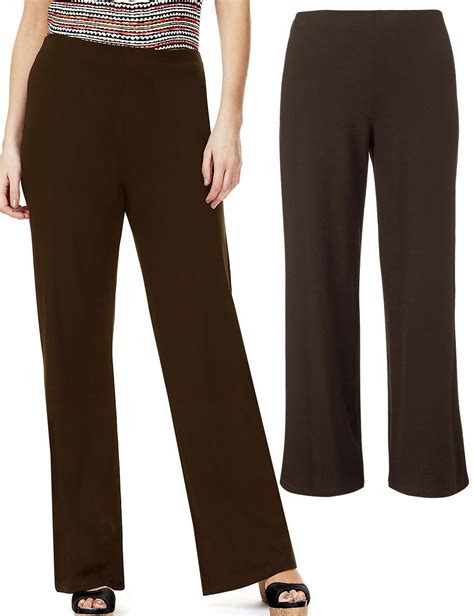 Marks And Spencer Mand5 Chocolate Wide Leg Double Crepe Stretch