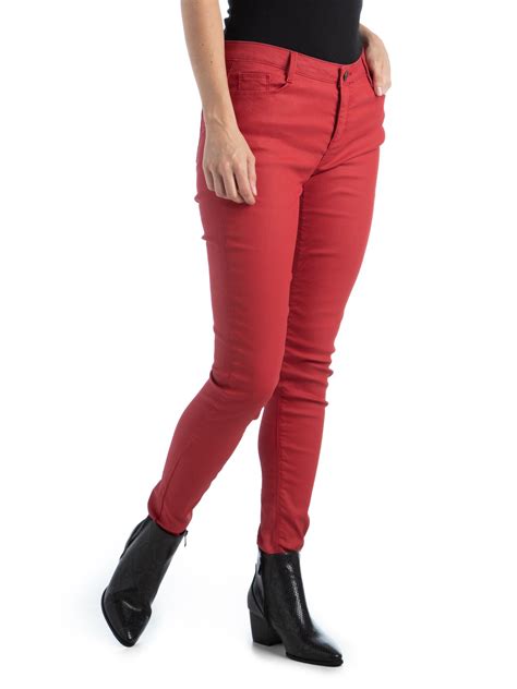 Pantalon Skinny Enduit Rouge Op Ra Femme Districenter