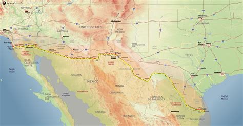 Us Mexico Border Cities Map