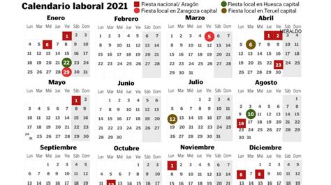 Descargar calendario vizcaya 2021 para imprimir. Calendario laboral de 2021 en Zaragoza, Huesca y Teruel ...