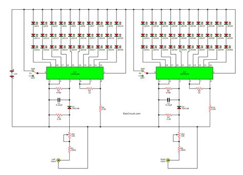 This circuit is under:, circuits, vu meter using a lm3915 circuit diagram l33859 led current drive is regulated and programmable, eliminating the need for current limiting resistors. Vu Meter 60 Db Lm3915 - PCB Designs