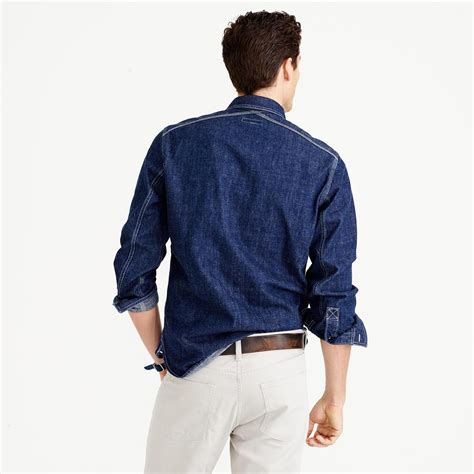 I bought the denim shirt jacket in my size, but it was too big on me. J.Crew Wallace & Barnes Selvedge Denim Shirt in Blue for ...