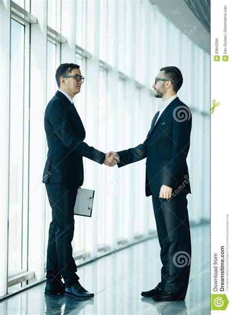 Manager And Boss Handshake Stock Photo Image Of Hall 83643594
