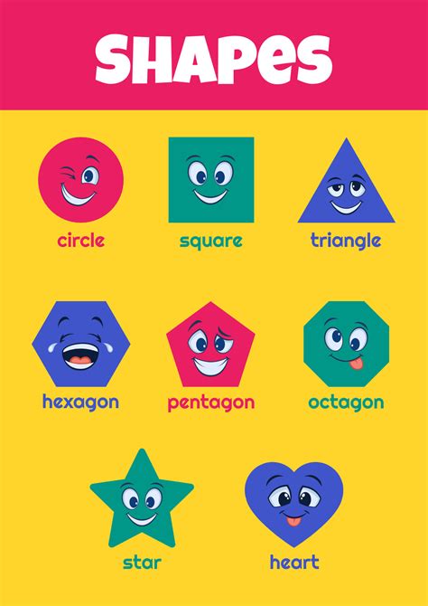 Preschool Colorful Shapes Poster Ad Template Creatopy