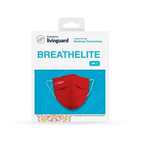 Red Cotton Livinguard Breath Lite Face Mask Livinguard Technologies