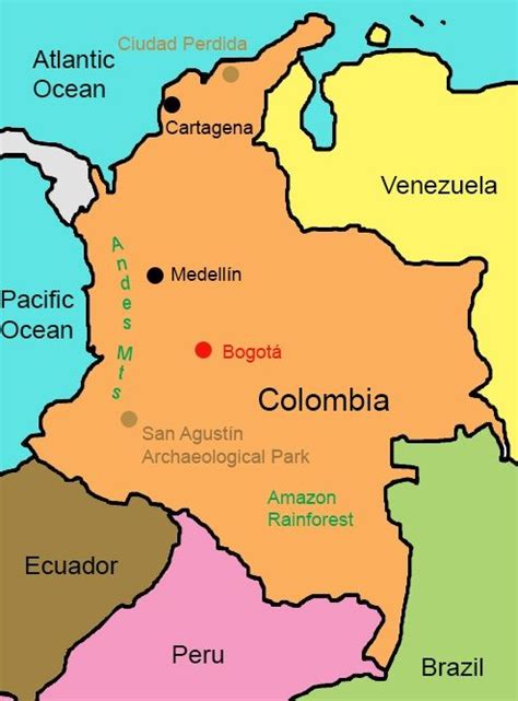 Map Showing The Location Of Bogota The Capital Of Colombia Aventura