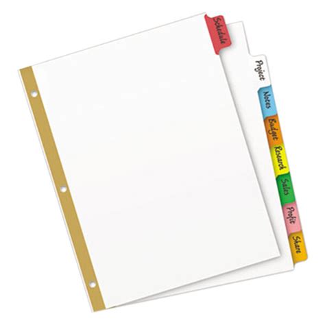 Avery 23079 Big Tab Write And Erase 8 Tab Multi Color Dividers