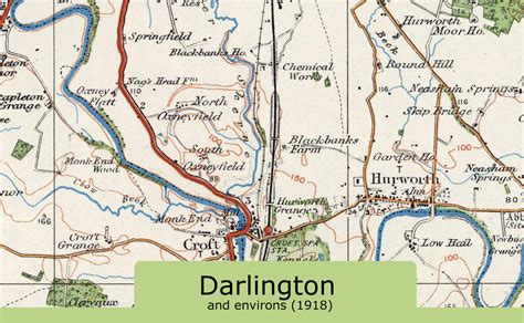 Darlington And Environs Ordnance Survey Map 1920 I Love Maps