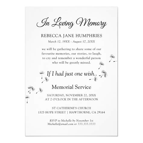 Funeral Memorial Service Celebration Of Life Invitation Zazzle Com