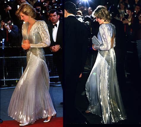 Princess Diana Had Her Own Bond Girl Moment In This Glamorous Gold Lamé Dress Designed By B