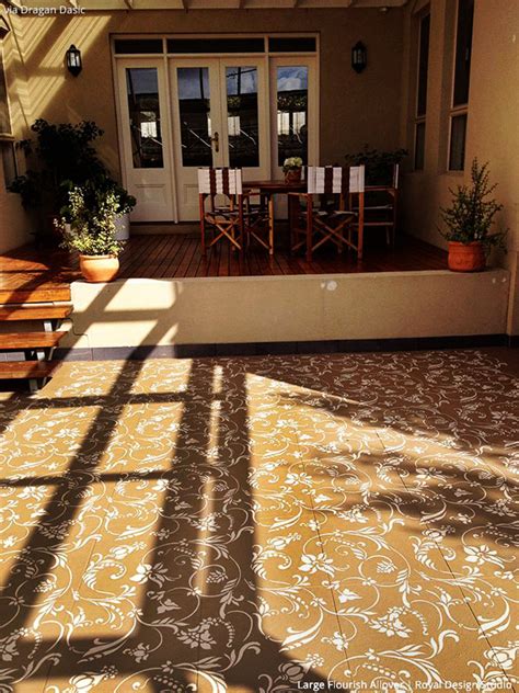 This type of veneer is. 7 Stylish Stenciled Concrete Floor Finishes within Your ...