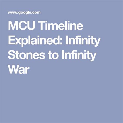 Mcu Timeline Explained Infinity Stones Infinity War Endgame