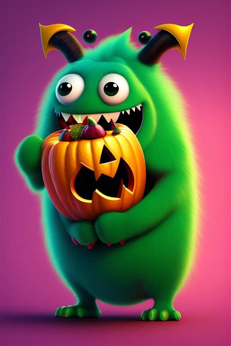 lexica cartoon monster hallowen eating
