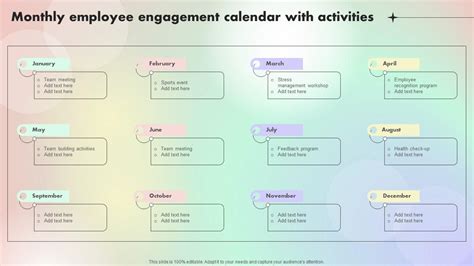 Monthly Employee Engagement Calendar Assessing And Optimizing Employee