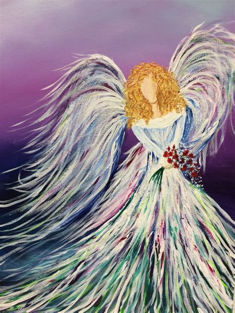 Acrylic Angel Painting Angel Painting Angel Art Angel Artwork