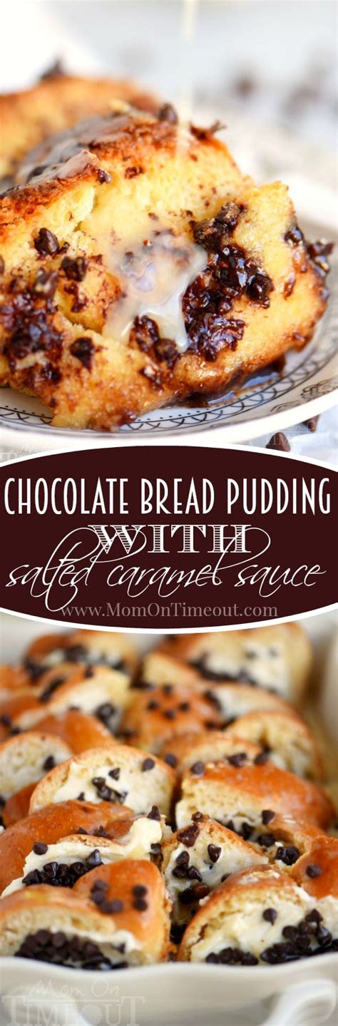 This recipe is also low in fat, without any. Chocolate Bread Pudding with Salted Caramel Sauce - Mom On ...